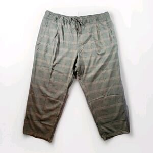 NWT Old Navy Womens 3X Billie High Straight Plaid Pullon Pants Brown